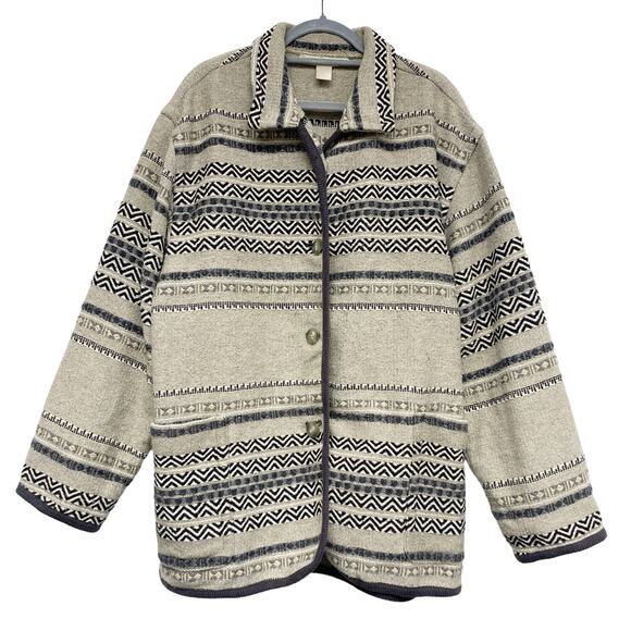 Vintage The Limited Womens Size L Oversized Printed Button Front Coat - Picture 2 of 6